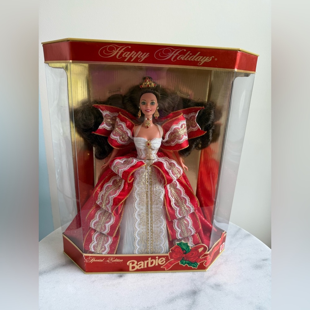 1997 Happy Holidays Special Edition Barbie Doll Green Eyes 17832 Misprinted RARE